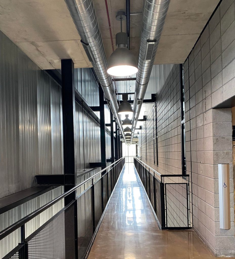 The upper walkway of the Academic Resource Centre. 